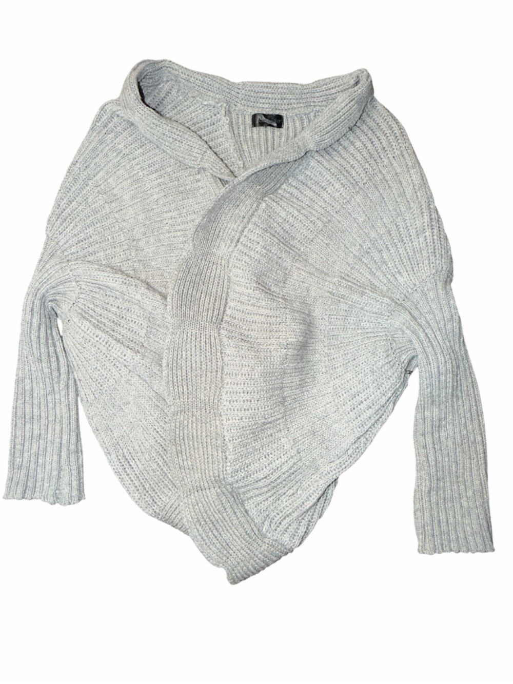 Love Token One Size Gray Ribbed Knit Bolero Shrug Sweater Open Front